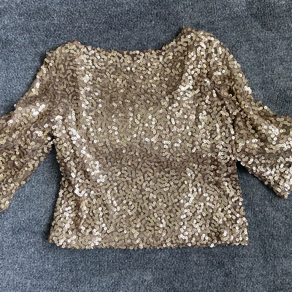 Jennifer Lopez Gold Sequin Blouse